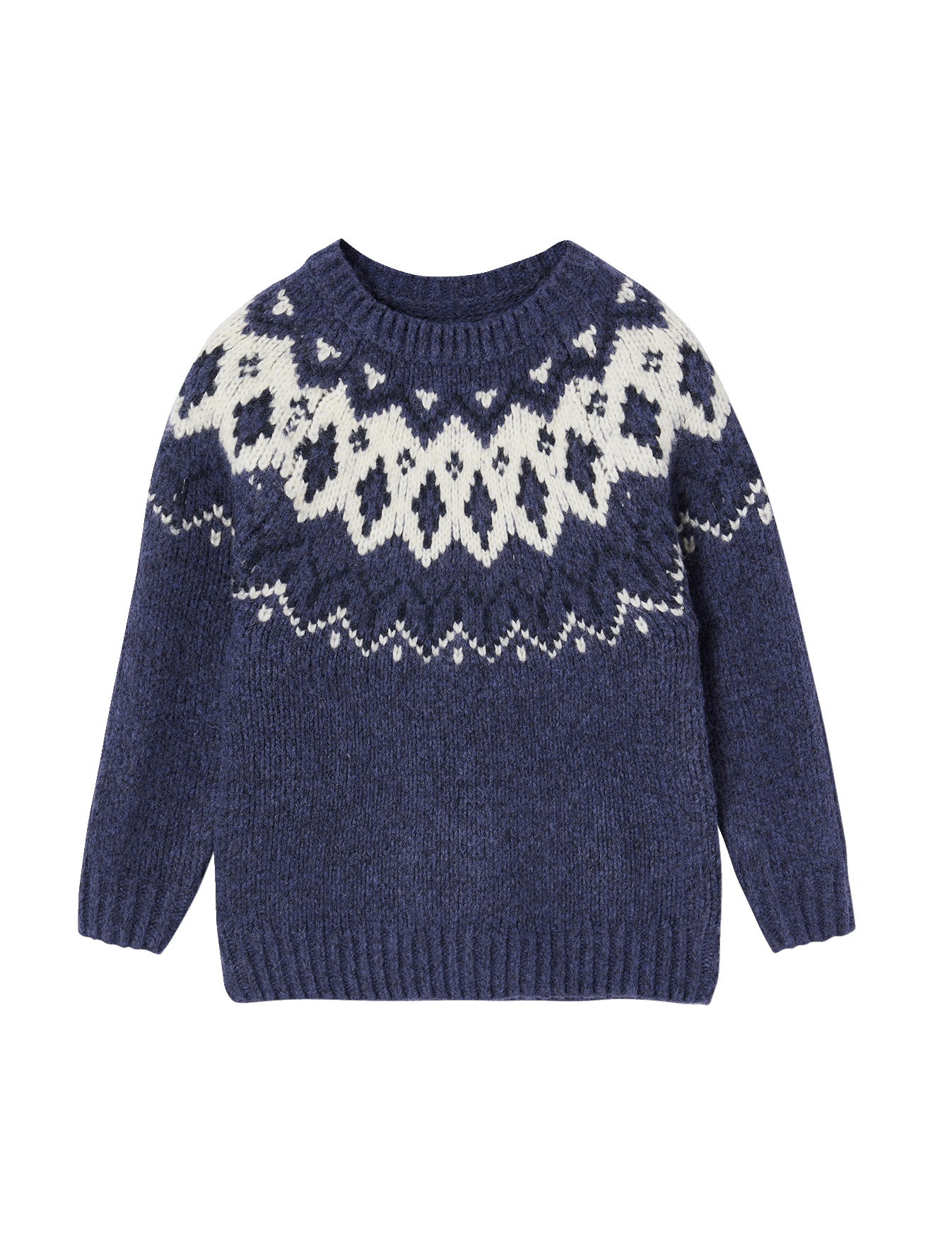 Pull jacquard col rond, VERTBAUDET