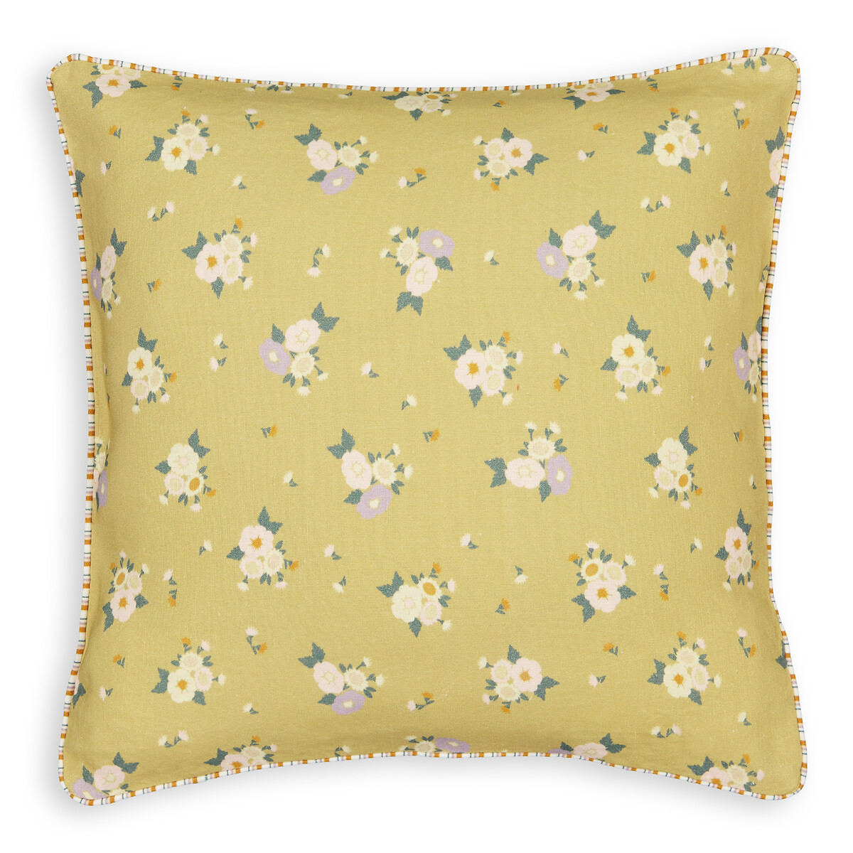 Baonoopy Federa Per Cuscino 45x45 Cm In Cotone E Lino – Motivo Floreale Vintage Con Cerniera Invisibile