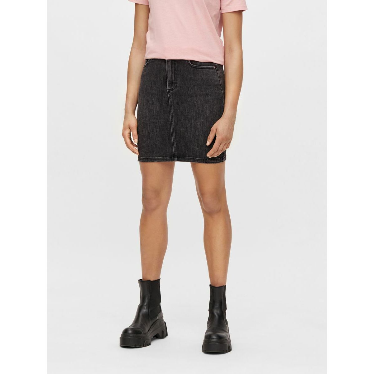 Jupe en jean coupe skinny noir black Pieces La Redoute