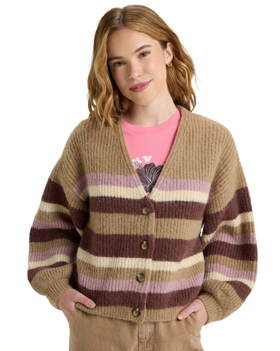 Cardigan MARBLE TILES STRIPE., ROXY