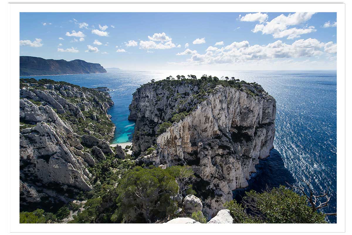 Affiche plage et calanques à cassis, HEXOA