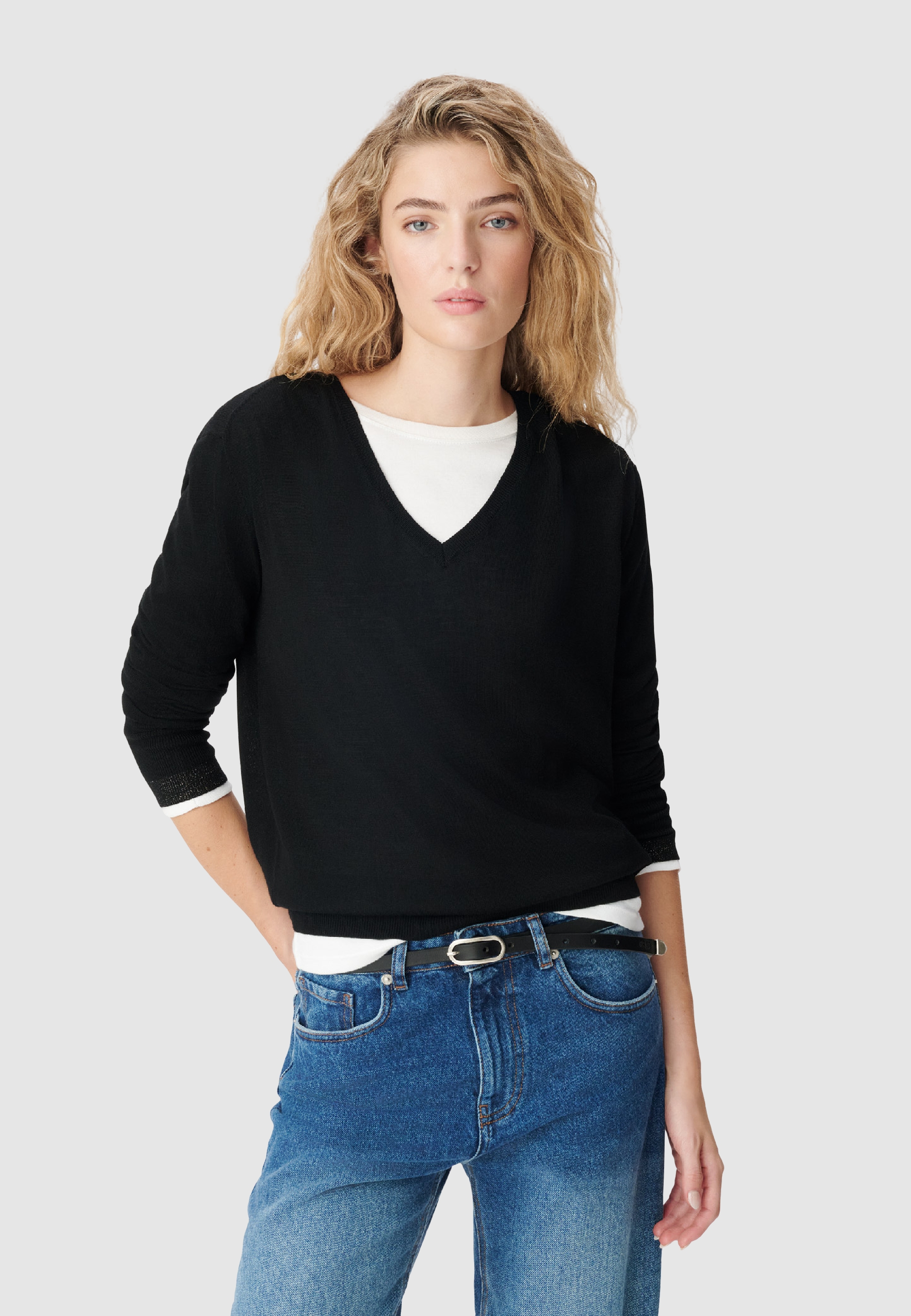 Pull encolure V 100% laine, IKKS