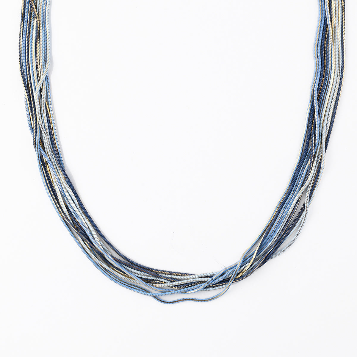 Collier multi chaînes bleu et doré, BALABOOSTE