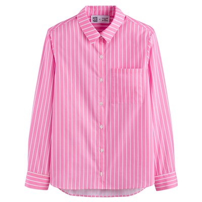 Striped Cotton Poplin Shirt with Long Sleeves CHLOE STORA X LA REDOUTE