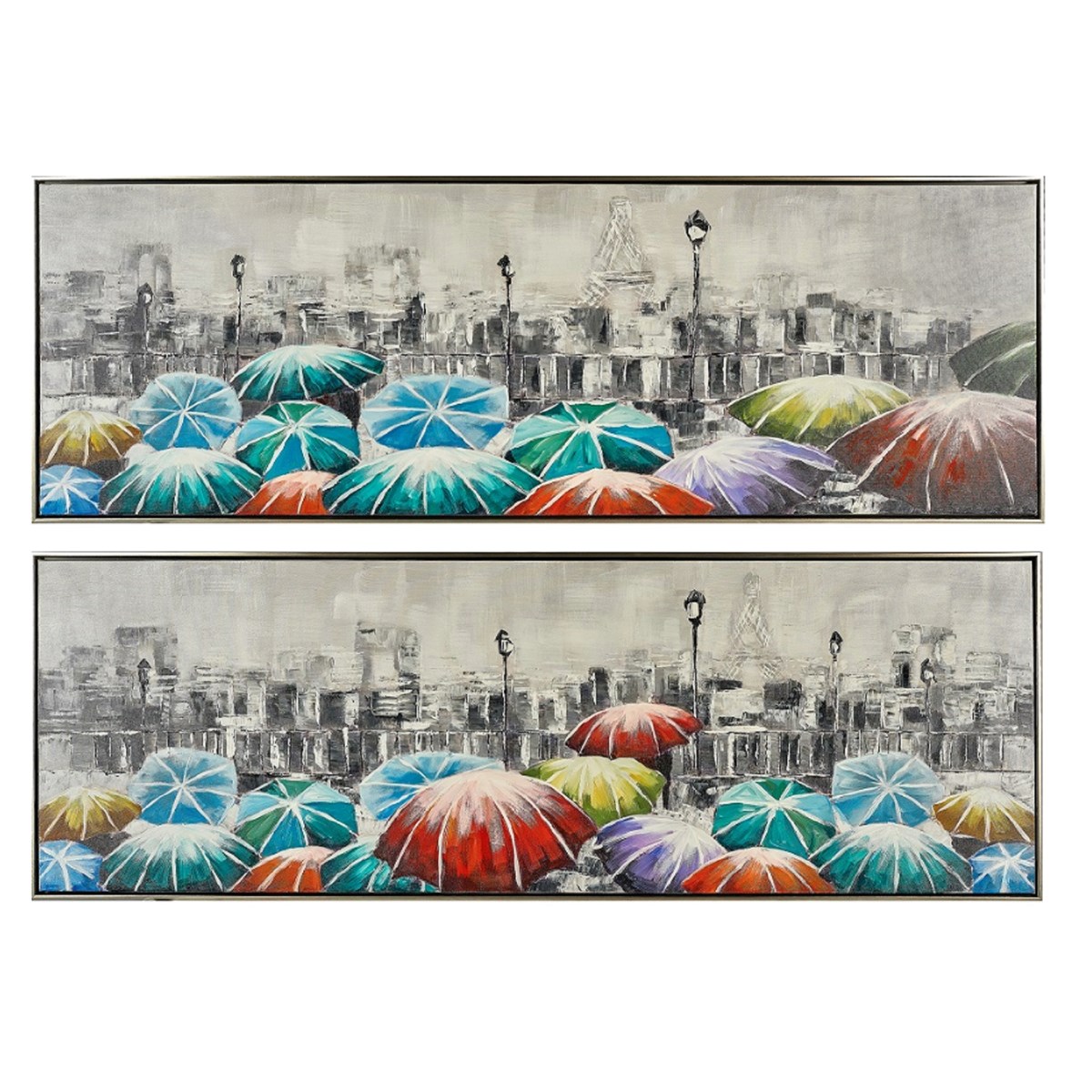 Set De 2 Tableaux Cadre Argent Vertigo, NOVATREND