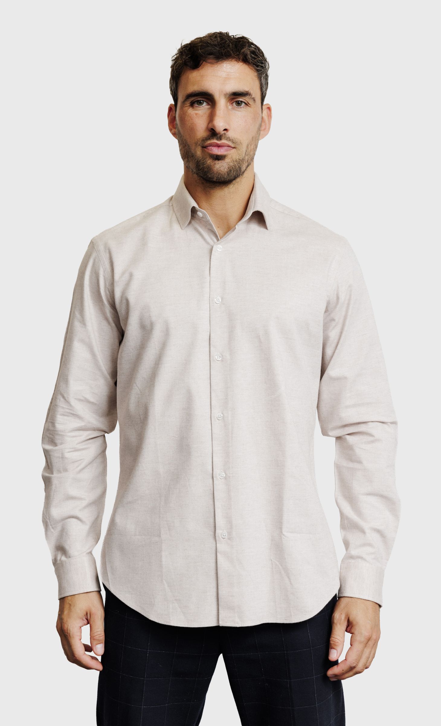 Chemise Regular fit en coton gratté, ACROSS