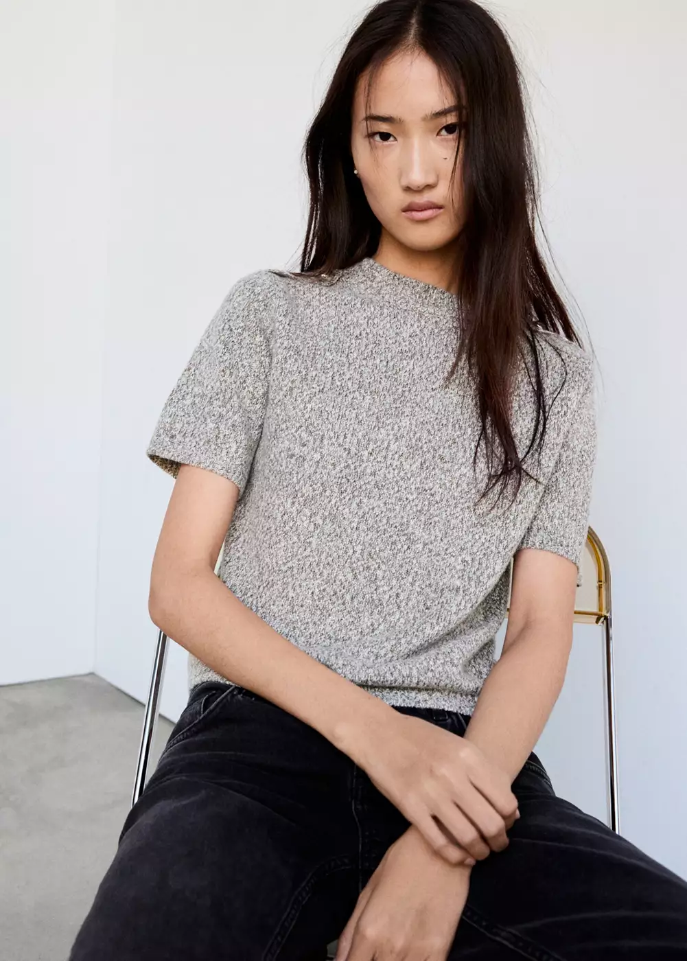 Pull-over maille épaulettes, MANGO