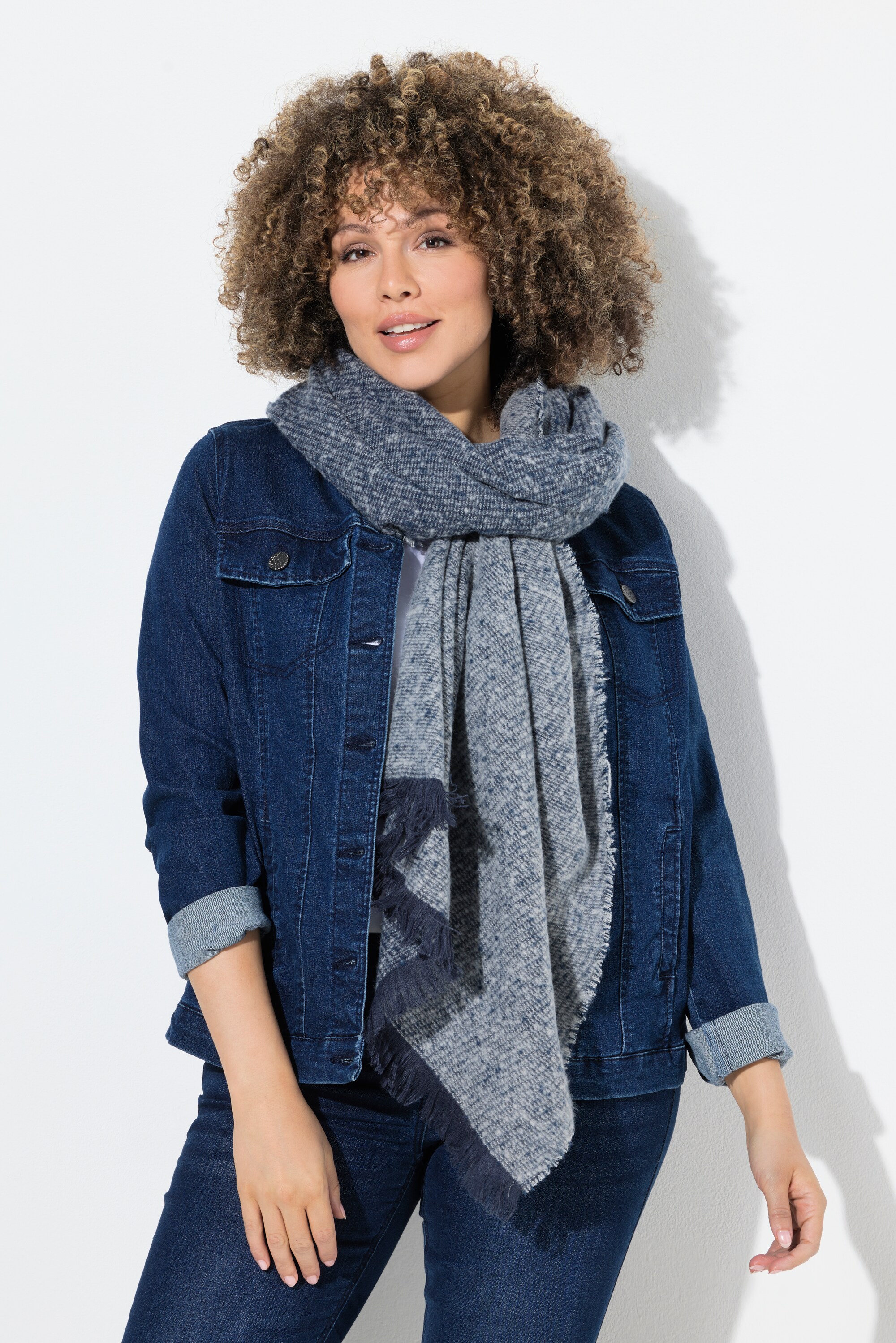 Écharpe de couleur chinée avec des franges, ULLA POPKEN