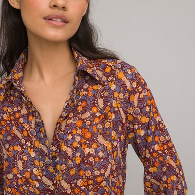 Recycled Floral Print Shirt with Long Sleeves LA REDOUTE COLLECTIONS