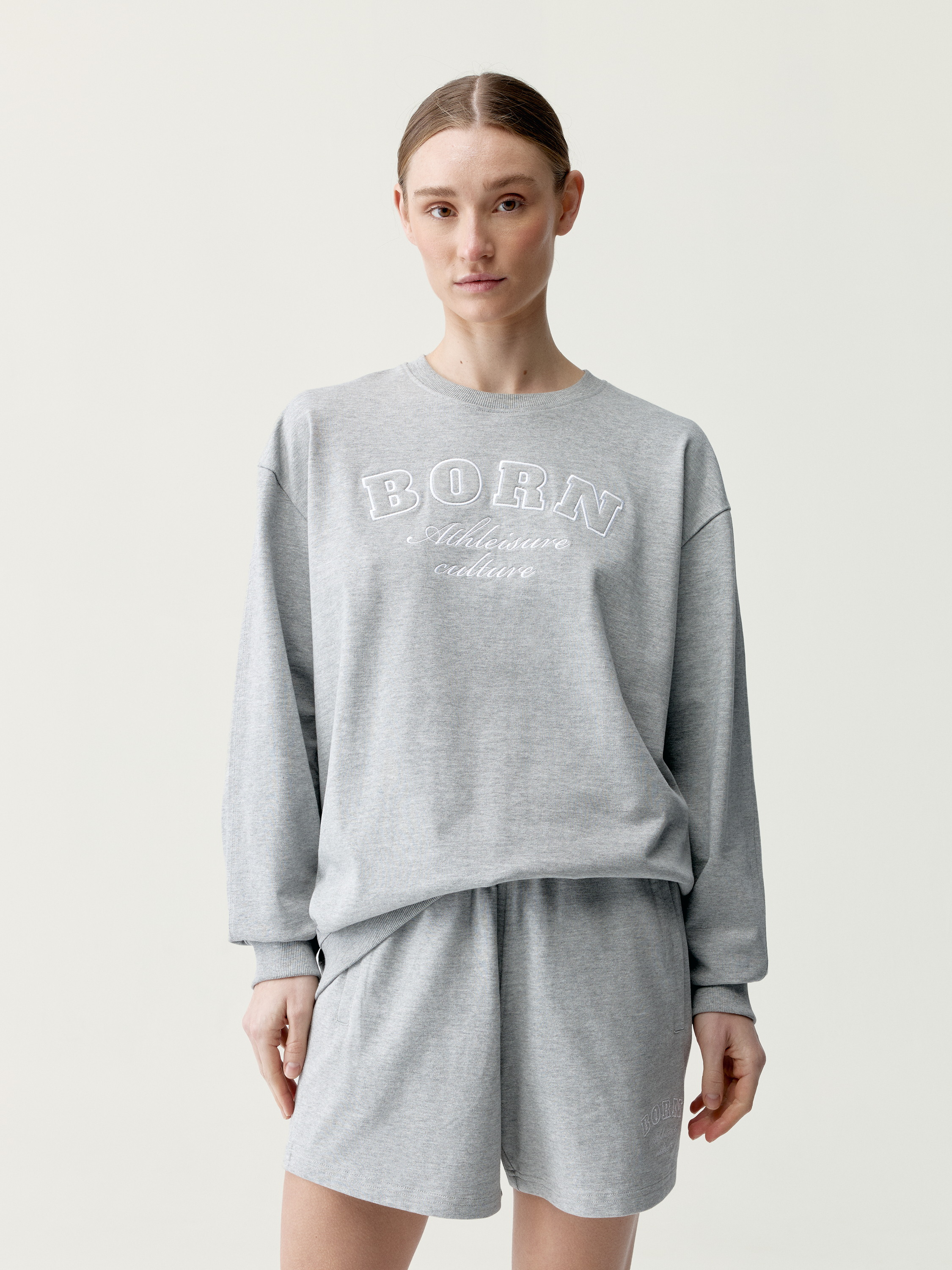 Sweat de sport femme Court Coupe oversize, BORN