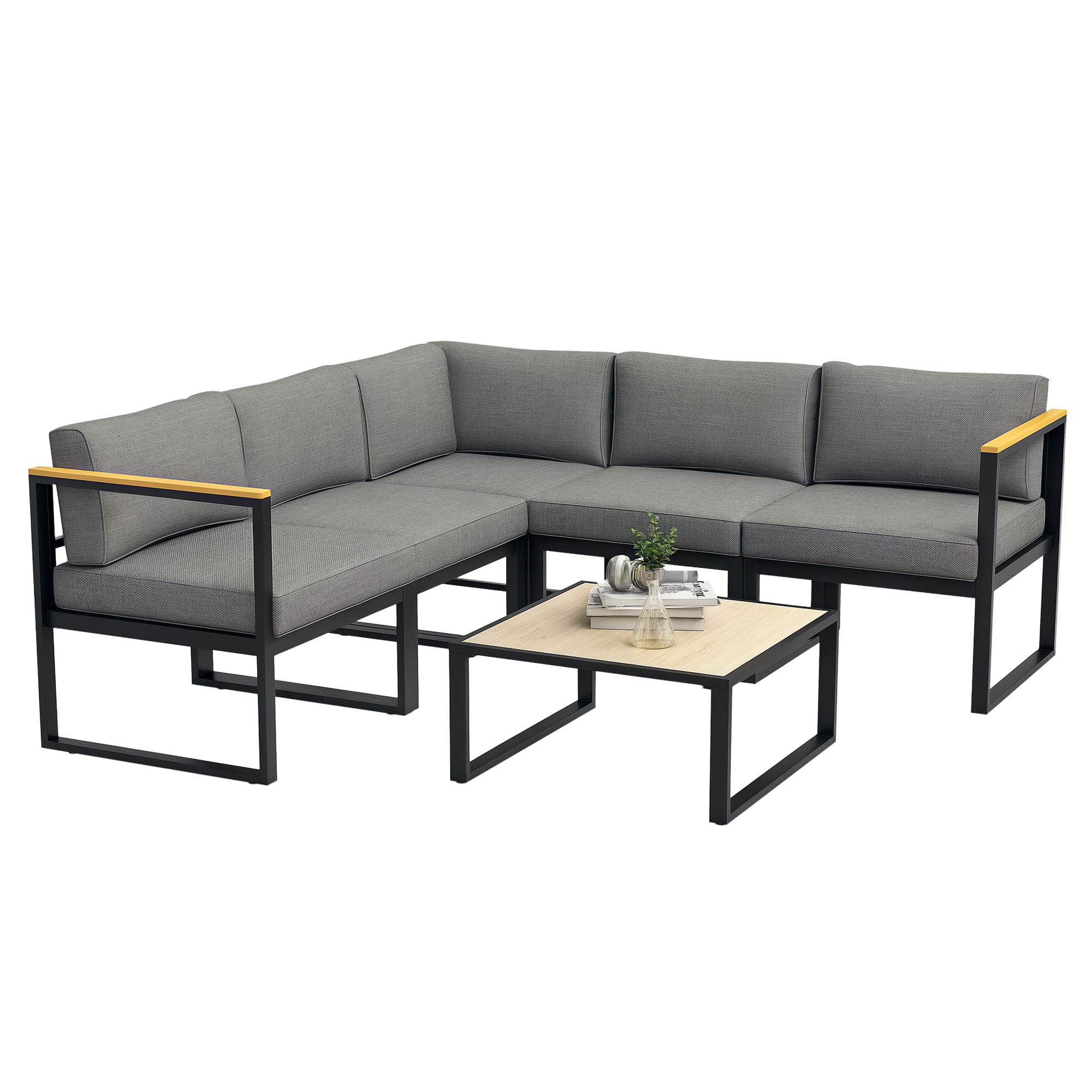 Ensemble de canapés de jardin Aluminium Gris, OUTSUNNY