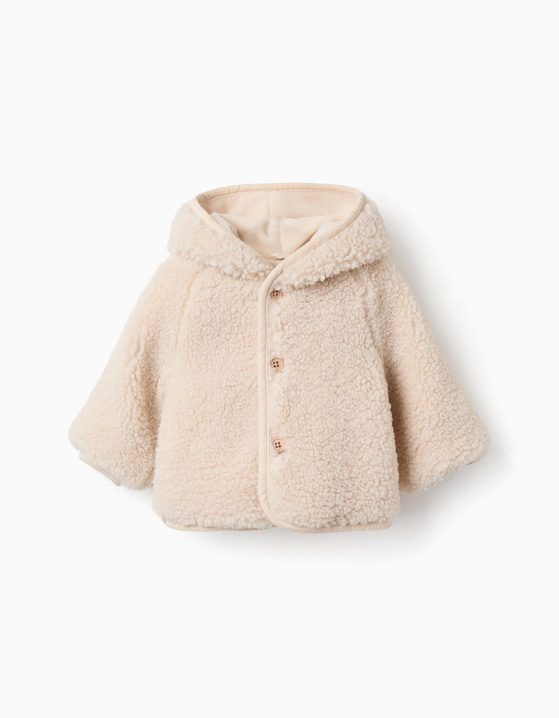 Manteau en sherpa avec capuche et doublure en polaire, ZIPPY