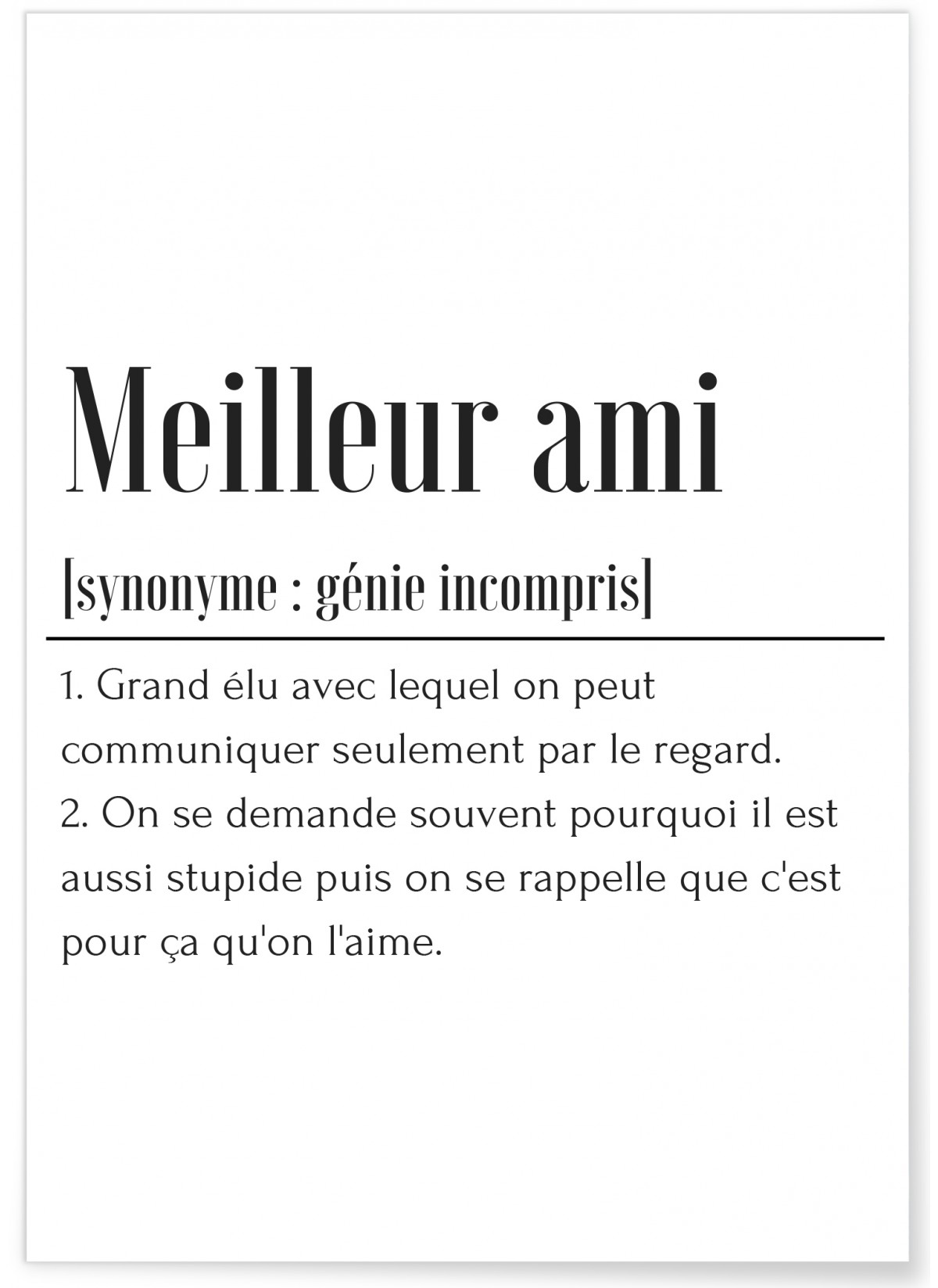 Affiche Définition Meilleur Ami, L'AFFICHERIE