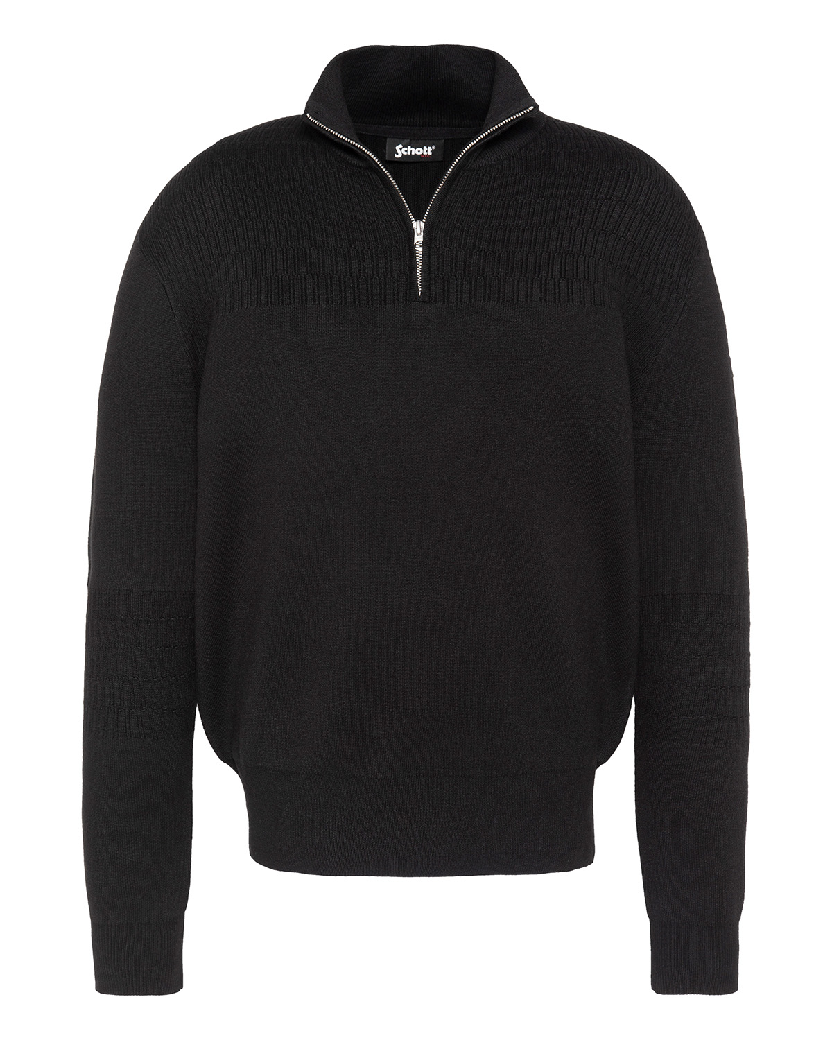 Pull col zippé en maille fine, SCHOTT