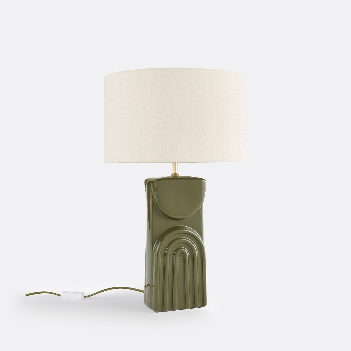 Lampe à poser céramique et lin, Topia