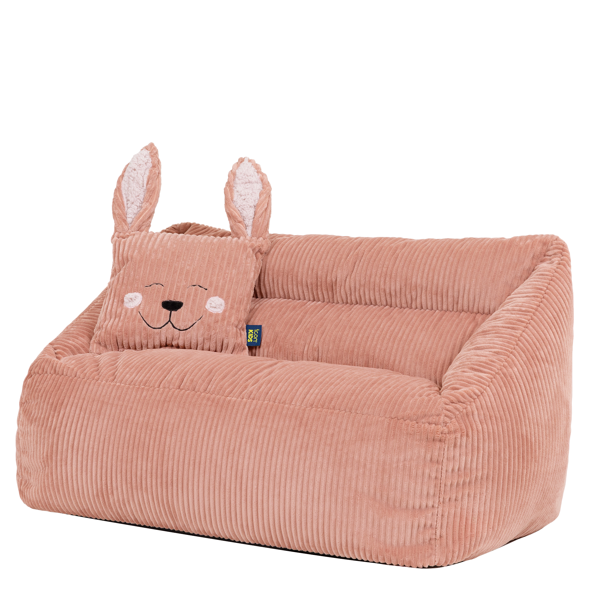 Pouf canapé enfant et coussin animal assorti en velours côtelé Oeko-Tex® - CECILIA, ICON