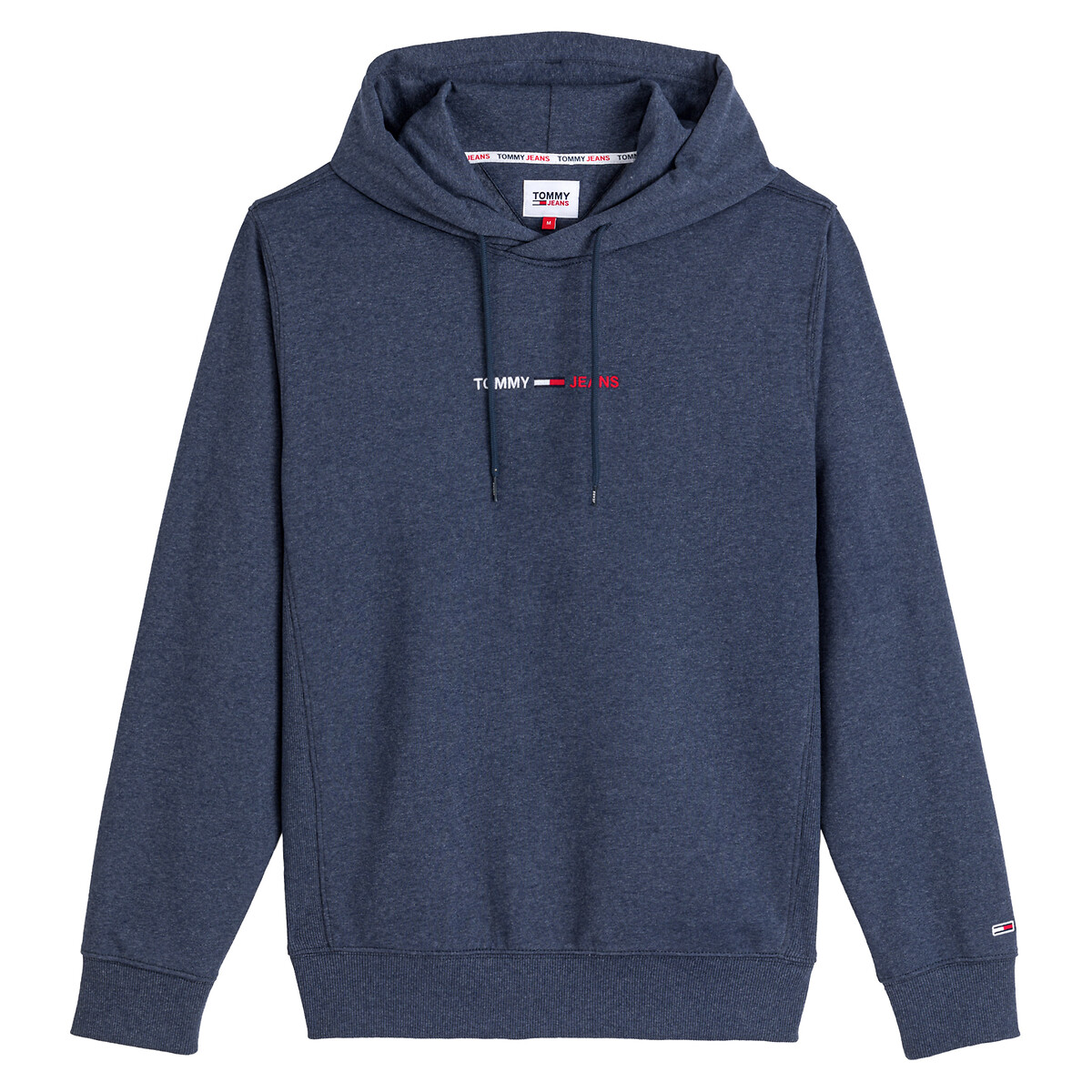 Straight logo hoodie in cotton mix , navy blue, Tommy Jeans | La Redoute