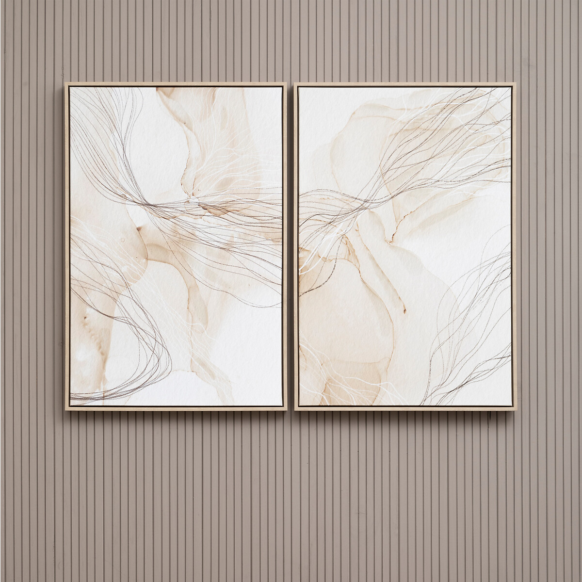 Set Of Two Natural Abstract Wall Art, FIFTY FIVE SOUTH