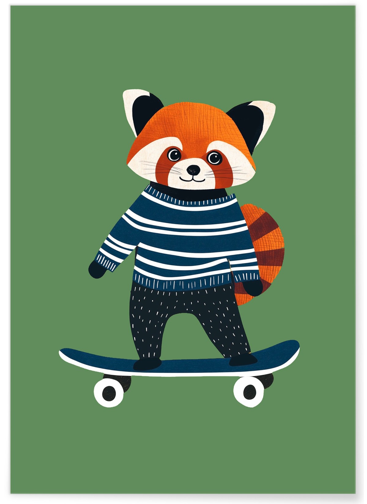Affiche Panda roux skateur, L'AFFICHERIE