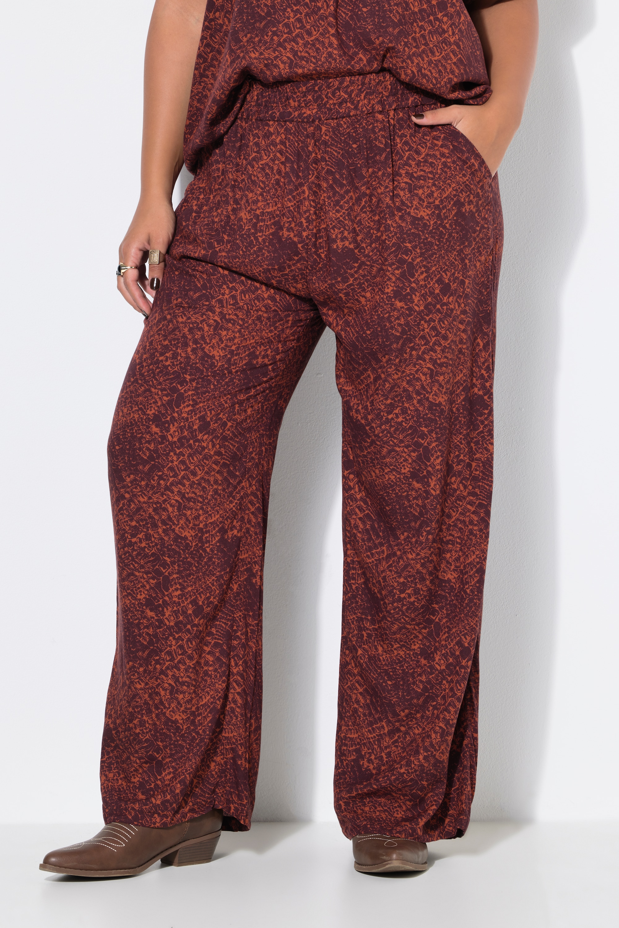Pantalon palazzo, jambe large, imprimé croco, STUDIO UNTOLD