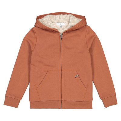 Cotton Mix Zip-Up Hoodie, 3-12 Years LA REDOUTE COLLECTIONS