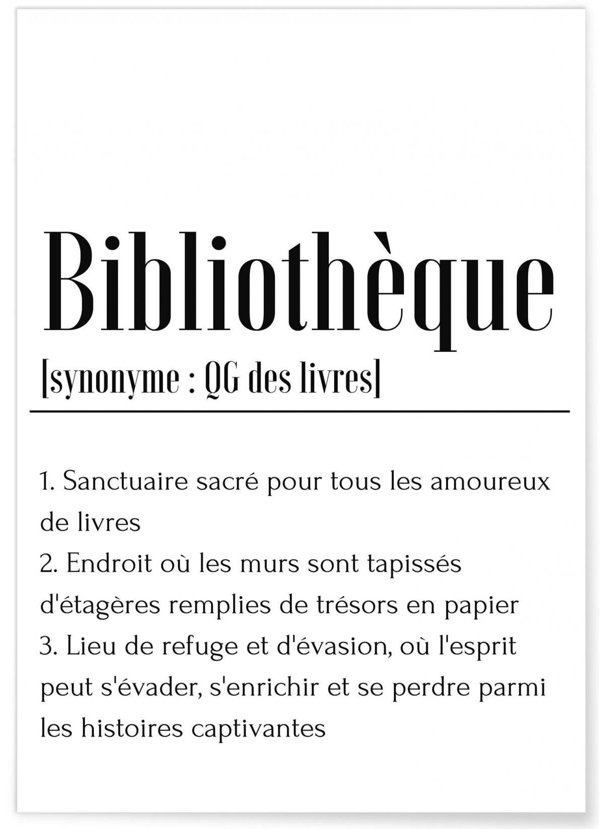 Affiche Définition Bibliothèque, L'AFFICHERIE