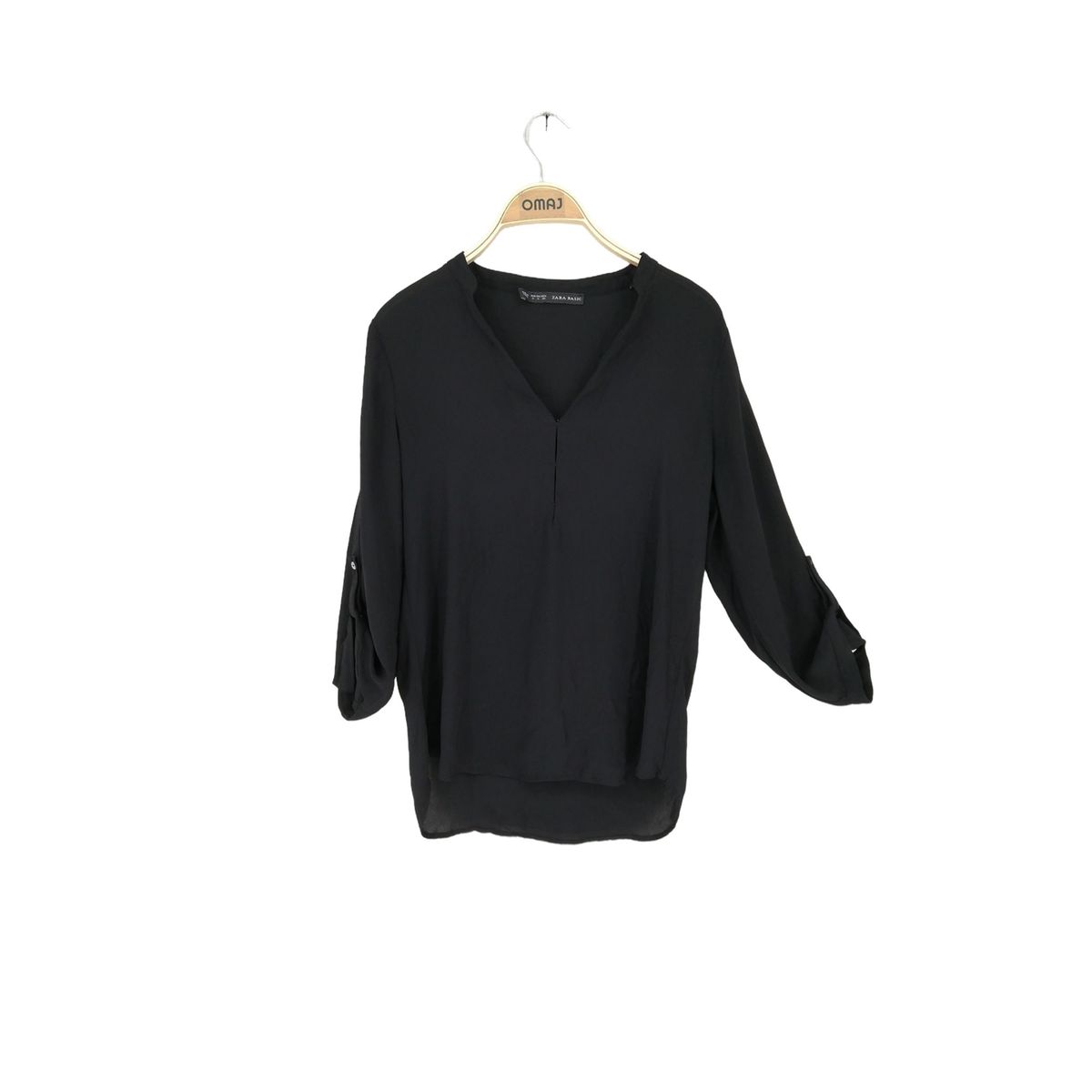 Blouse noire zara hot sale