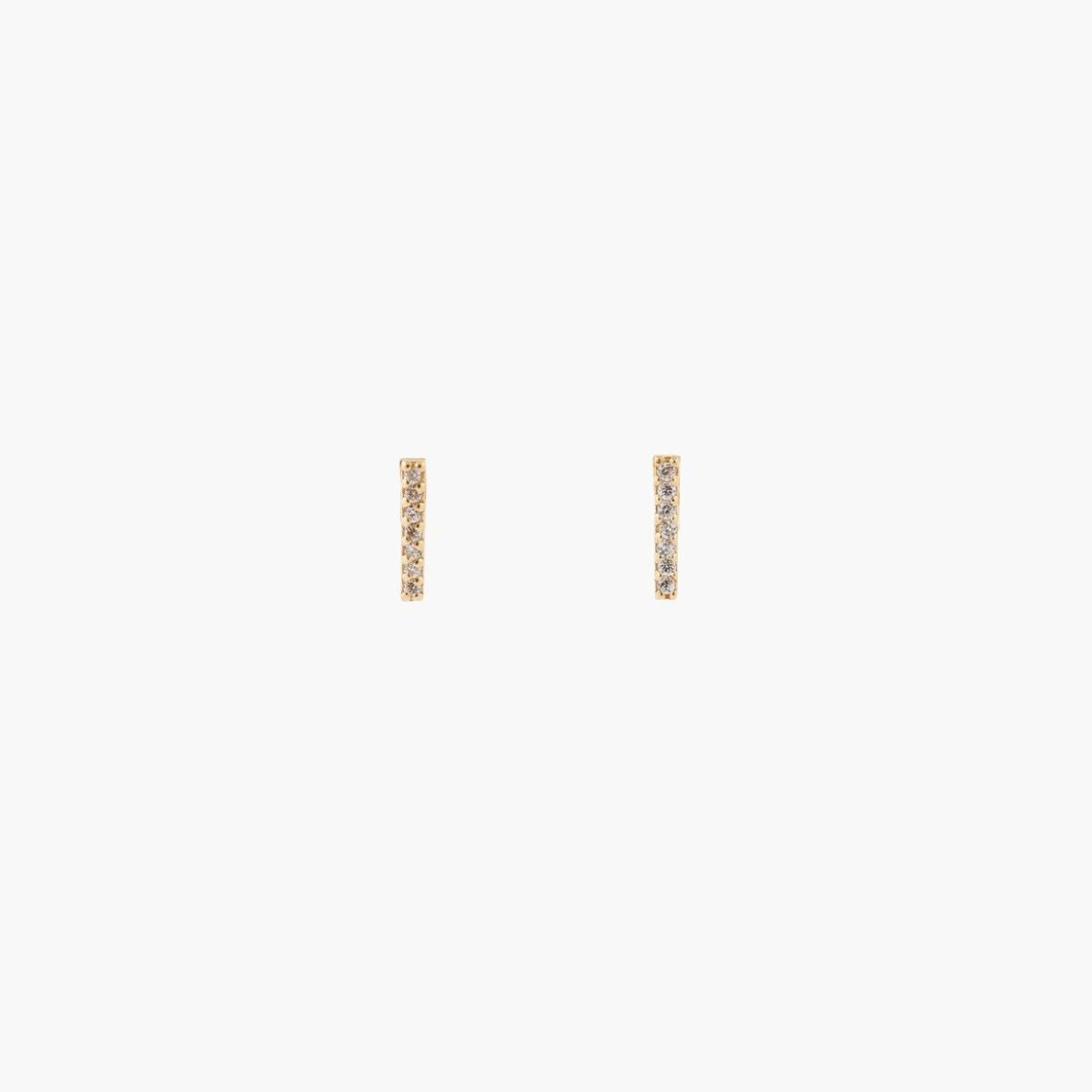 Puces d'oreilles dorées serties de zircon - argent garanti 925, BALABOOSTE