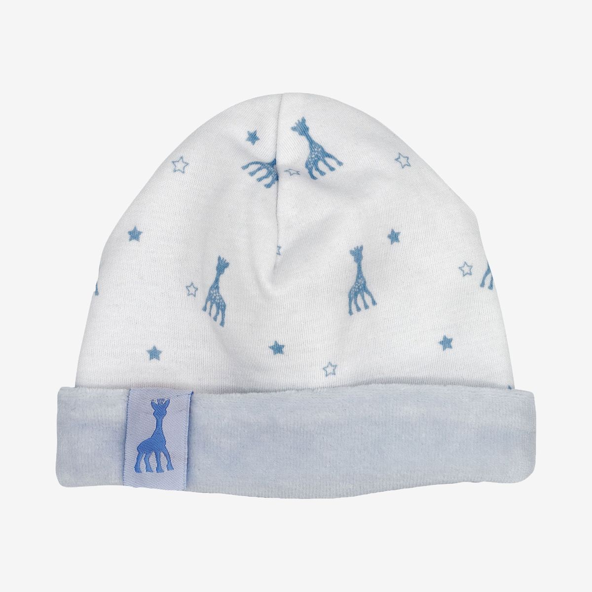 Bonnet bébé garçon naissance - sophie la girafe© bleu Trois Kilos