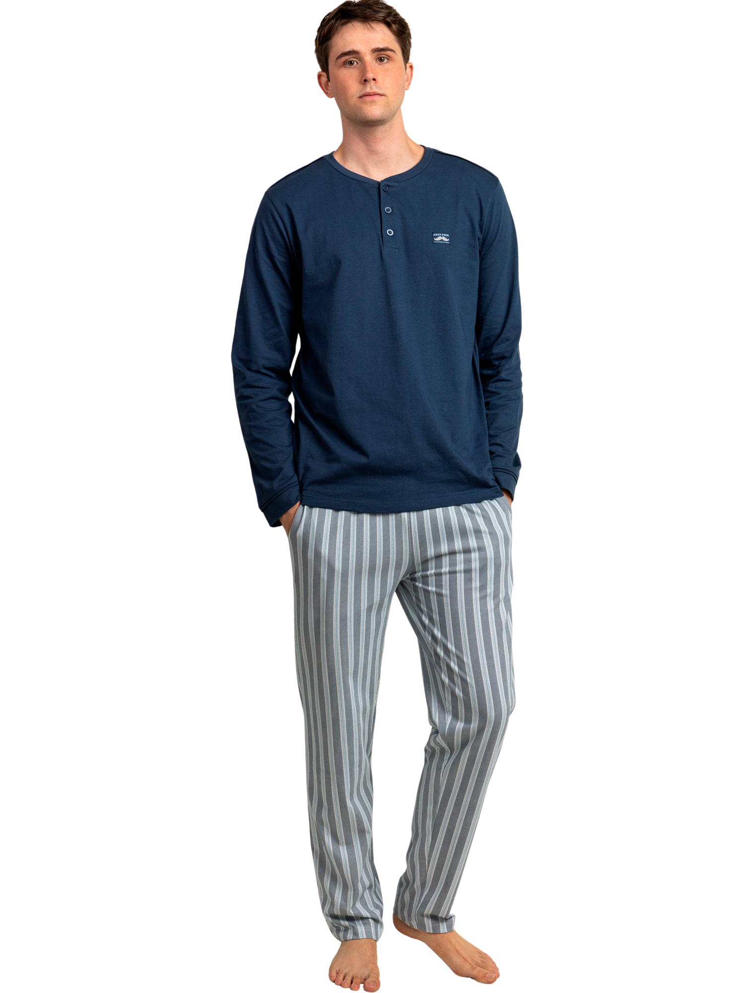 Pyjama pantalon polo manches longues Best Ever, ADMAS