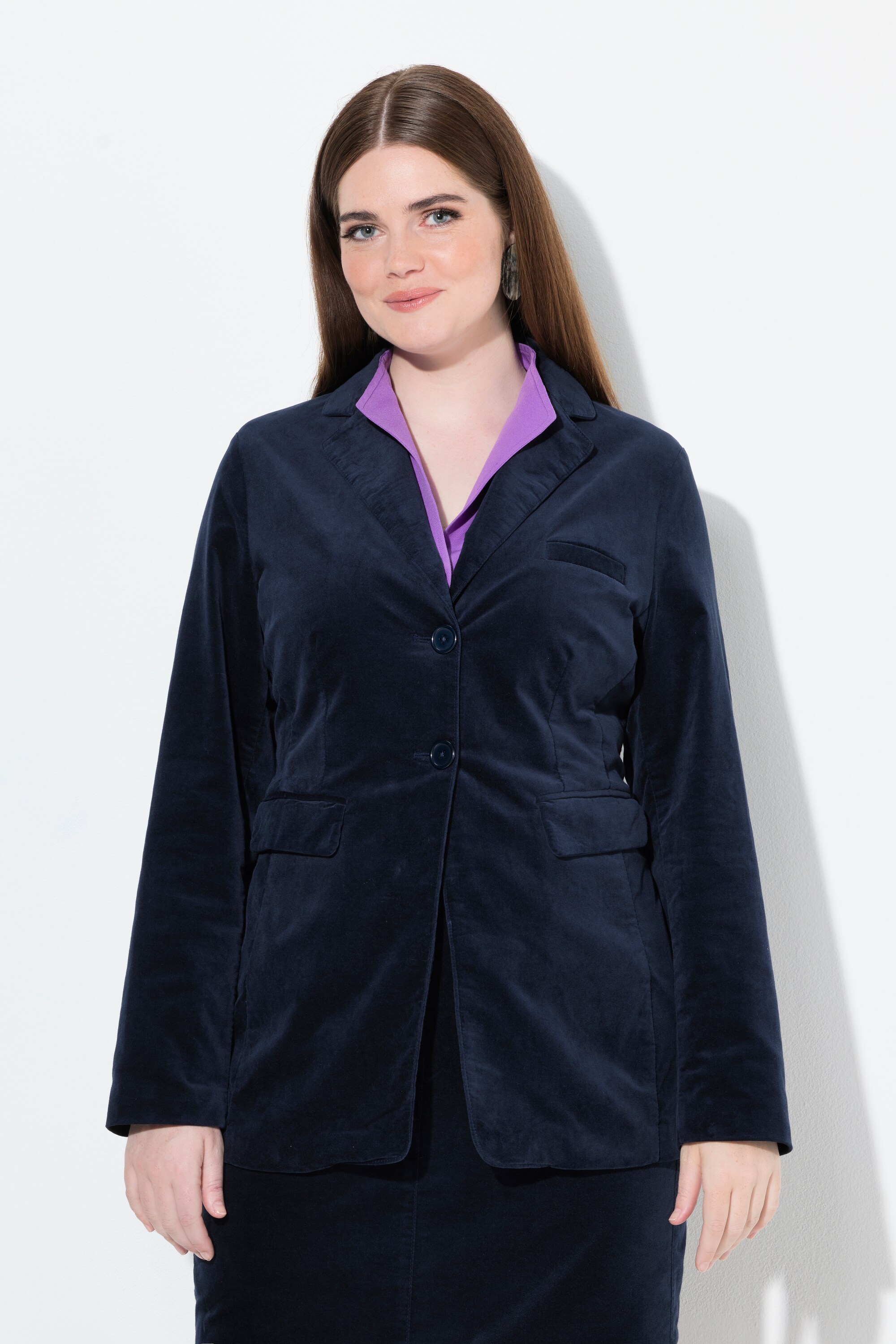 Blazer en velours légèrement cintré, ULLA POPKEN