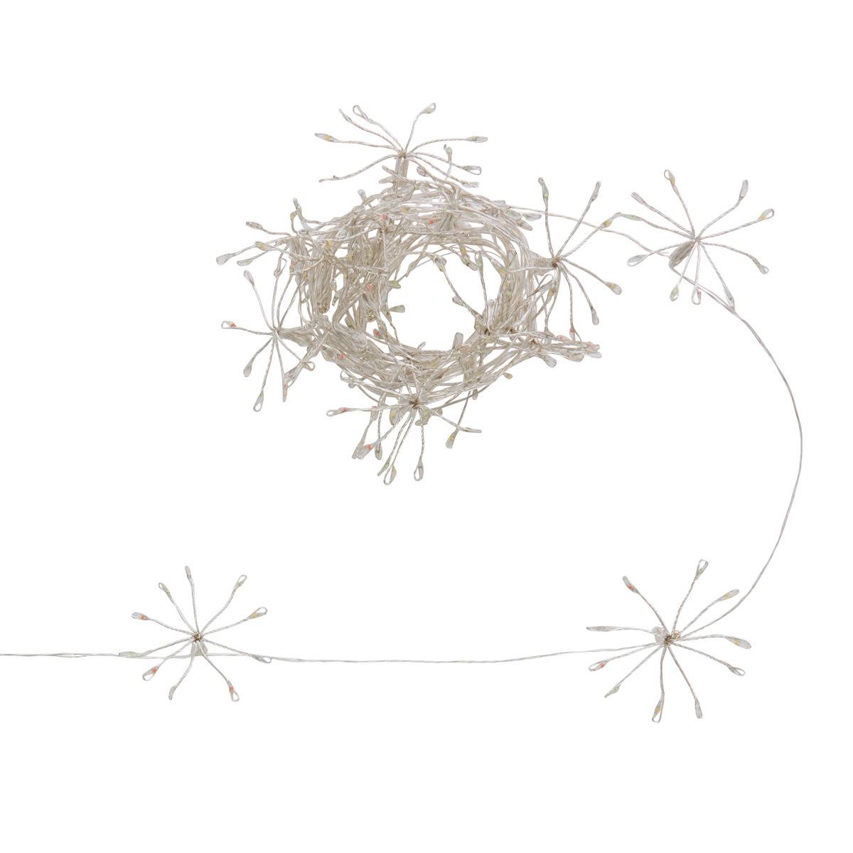 Guirlande lumineuse à pompons d'extérieur 3 m 150 LED blanc froid fil cuivre 13 fonctions avec minuteur et transformateur, FEERIC LIGHTS & CHRISTMAS