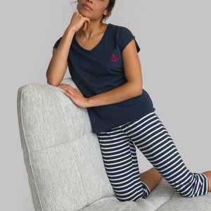 Pantalón corto de pijama de punto de algodón LA REDOUTE COLLECTIONS image