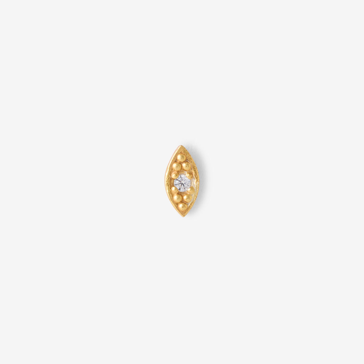 Piercing helix/tragus œil en argent garanti doré avec strass de zirconium, BALABOOSTE