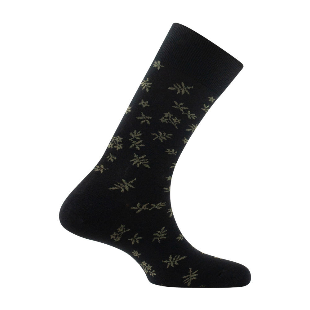 Mi-chaussettes en coton motif herbier MADE IN FRANCE, KINDY