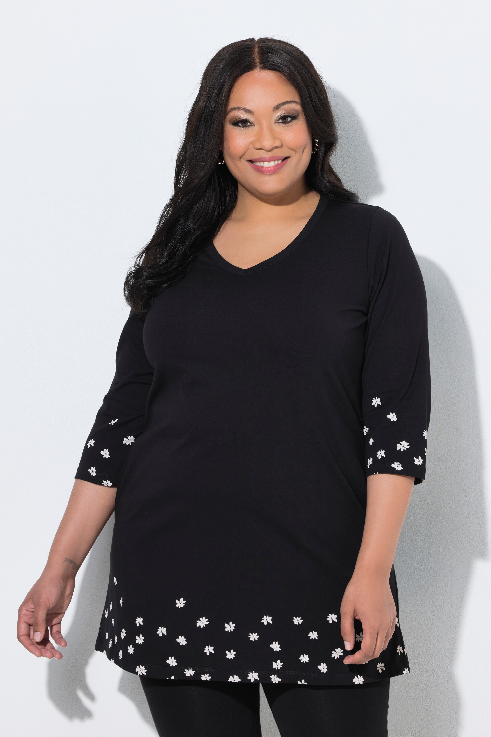 T-shirt long, imprimé à motifs, coupe en A, ULLA POPKEN