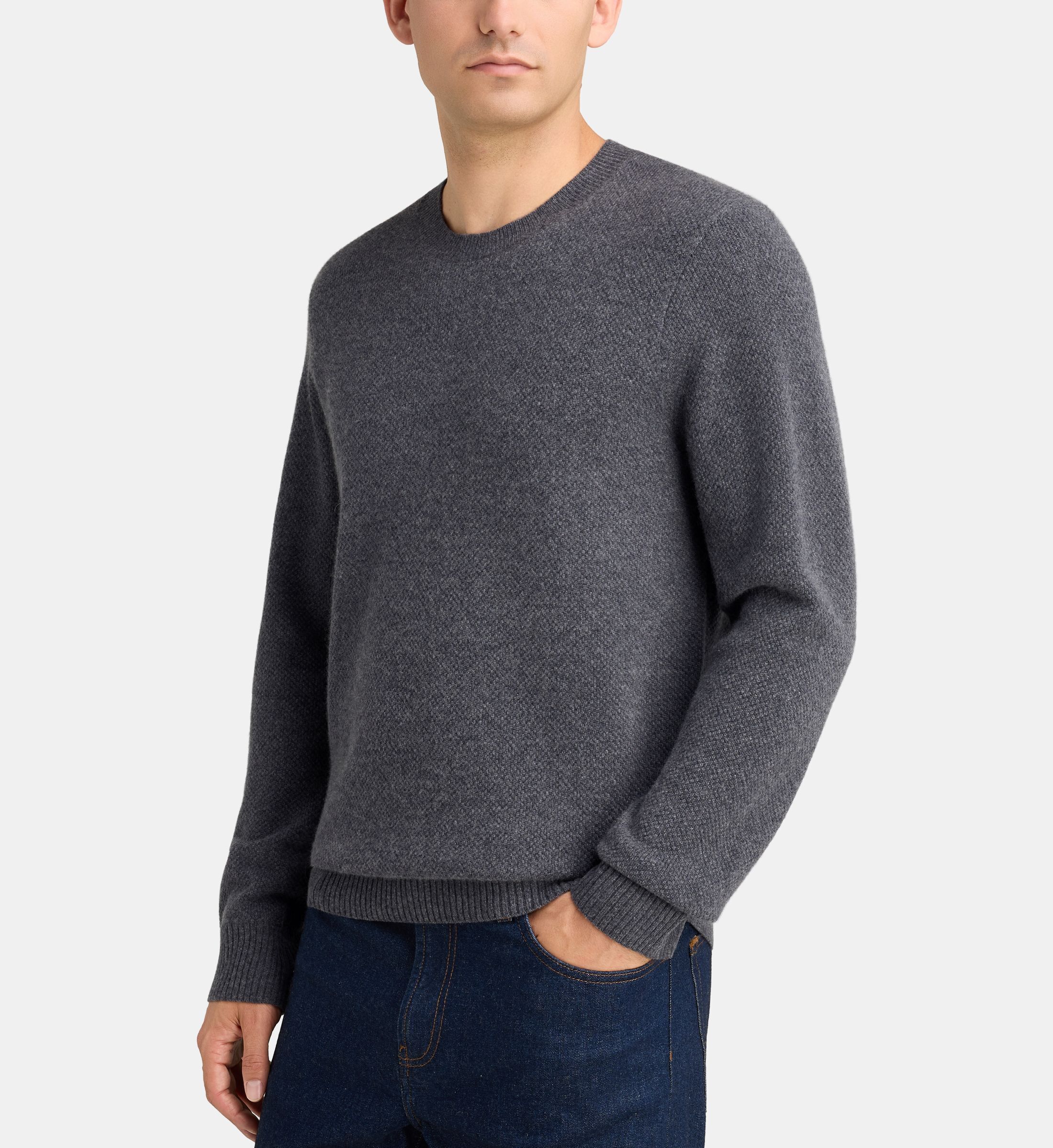 Pull droit cachwafle gaufré cachemire, GALERIES LAFAYETTE