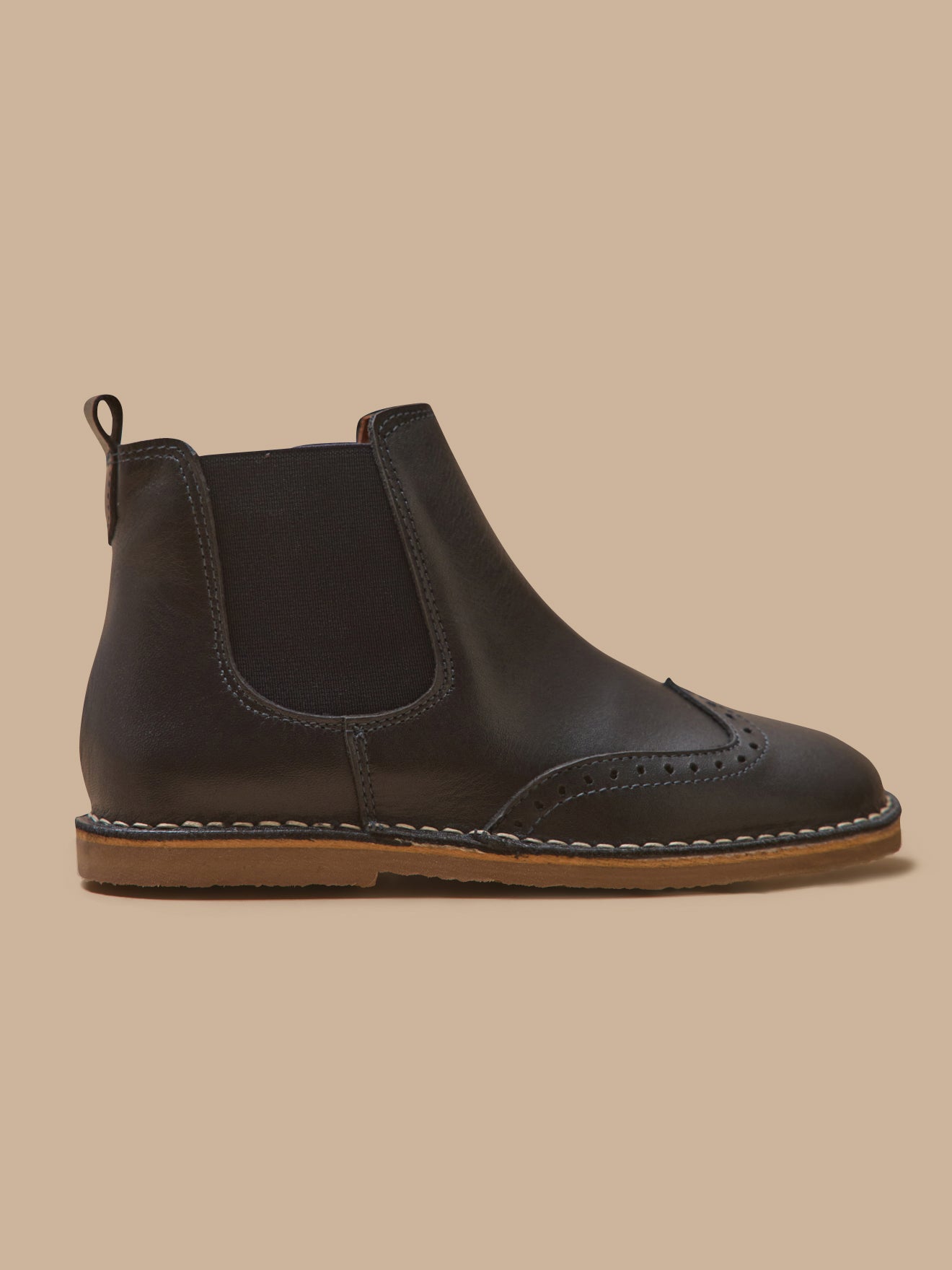 Boots bout fleuri en cuir, CYRILLUS