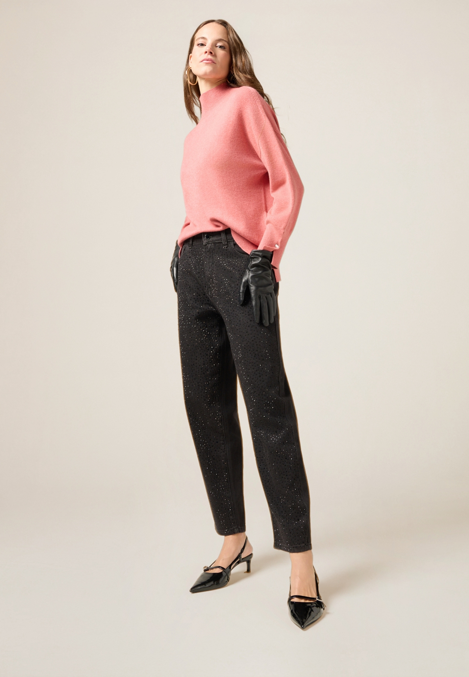 Jean boyslim avec micro cristaux, OLTRE