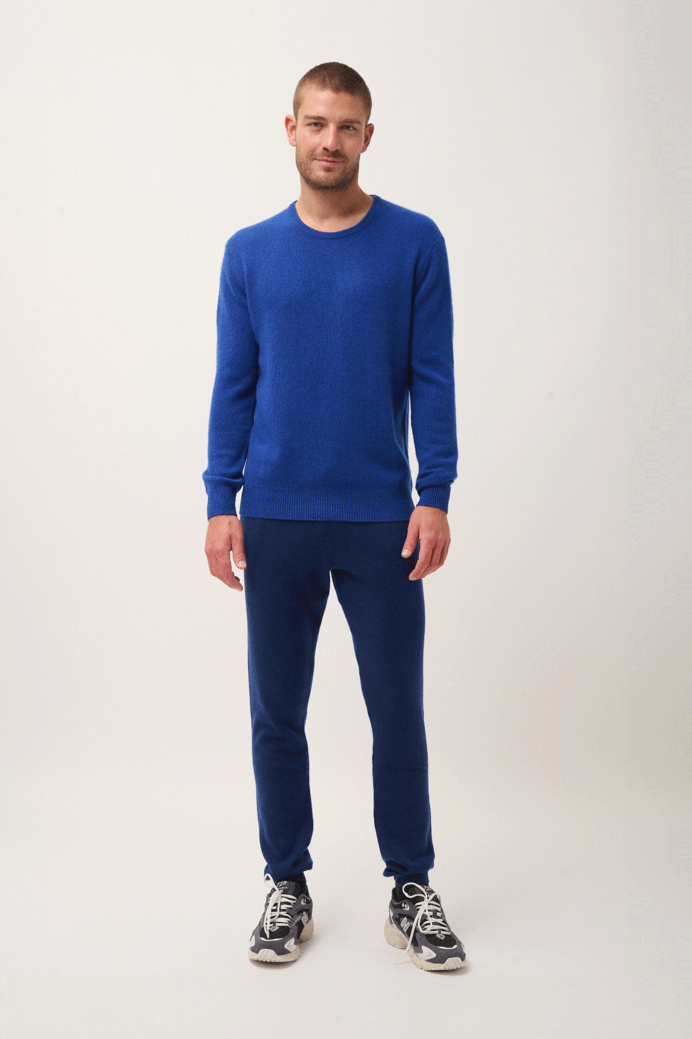 Pull Col Rond 4 Fils Outremer Gabin, JUST CASHMERE