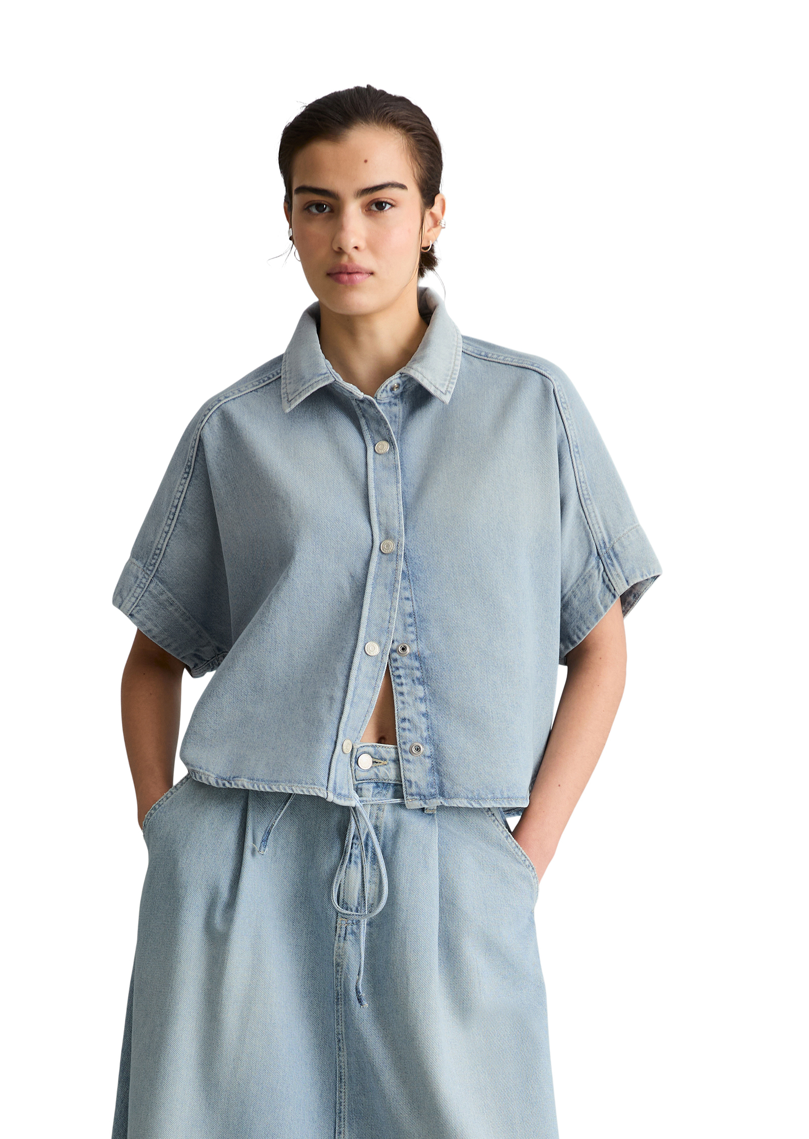Blouse en jean relaxed en pur coton, MARC O’POLO DENIM