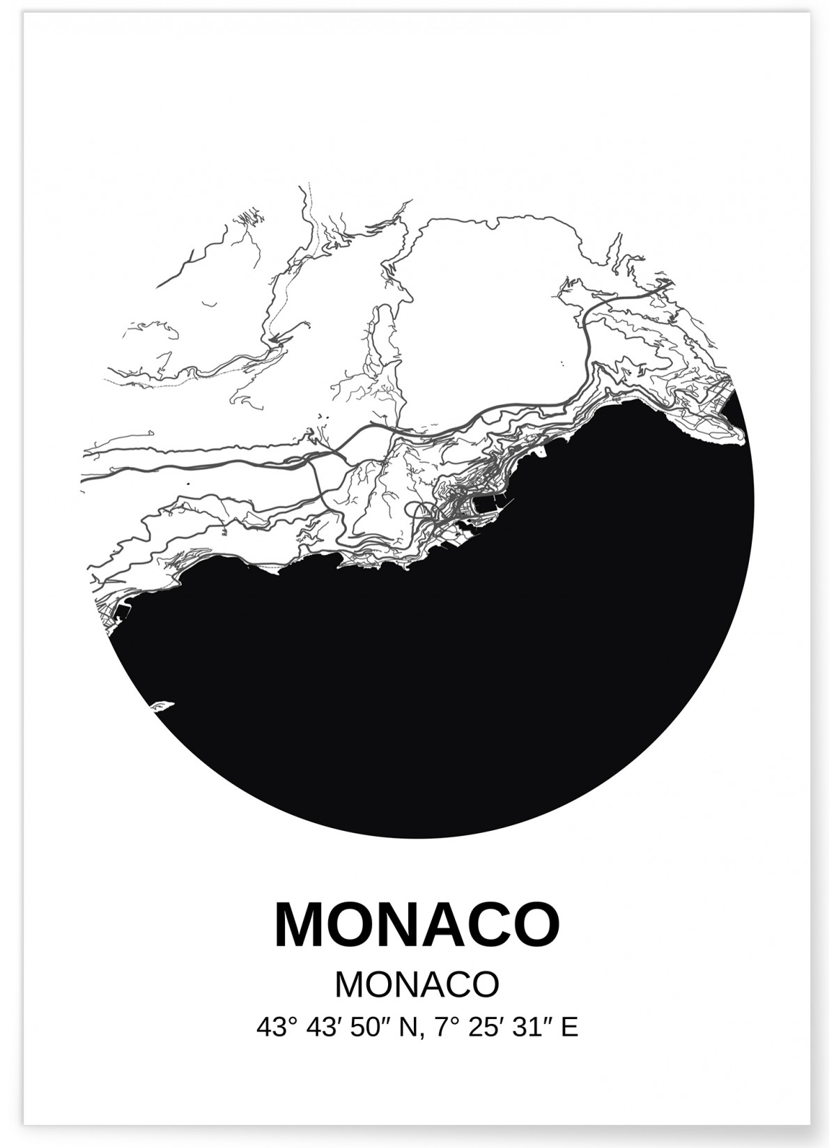 Affiche Carte Monaco, L'AFFICHERIE