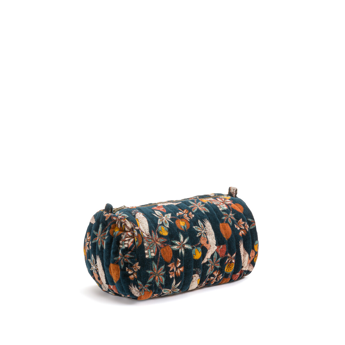 Product photograph of Letti Quilted Velvet Toiletry Bag from La Redoute UK.