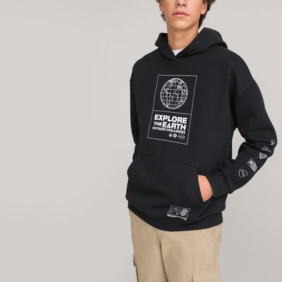 Printed Cotton Mix Hoodie LA REDOUTE COLLECTIONS