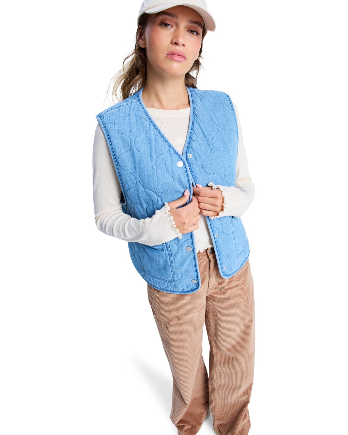 Veste gilet réversible en jean et doublée en sherpa SIMPLY LUCKY., ROXY