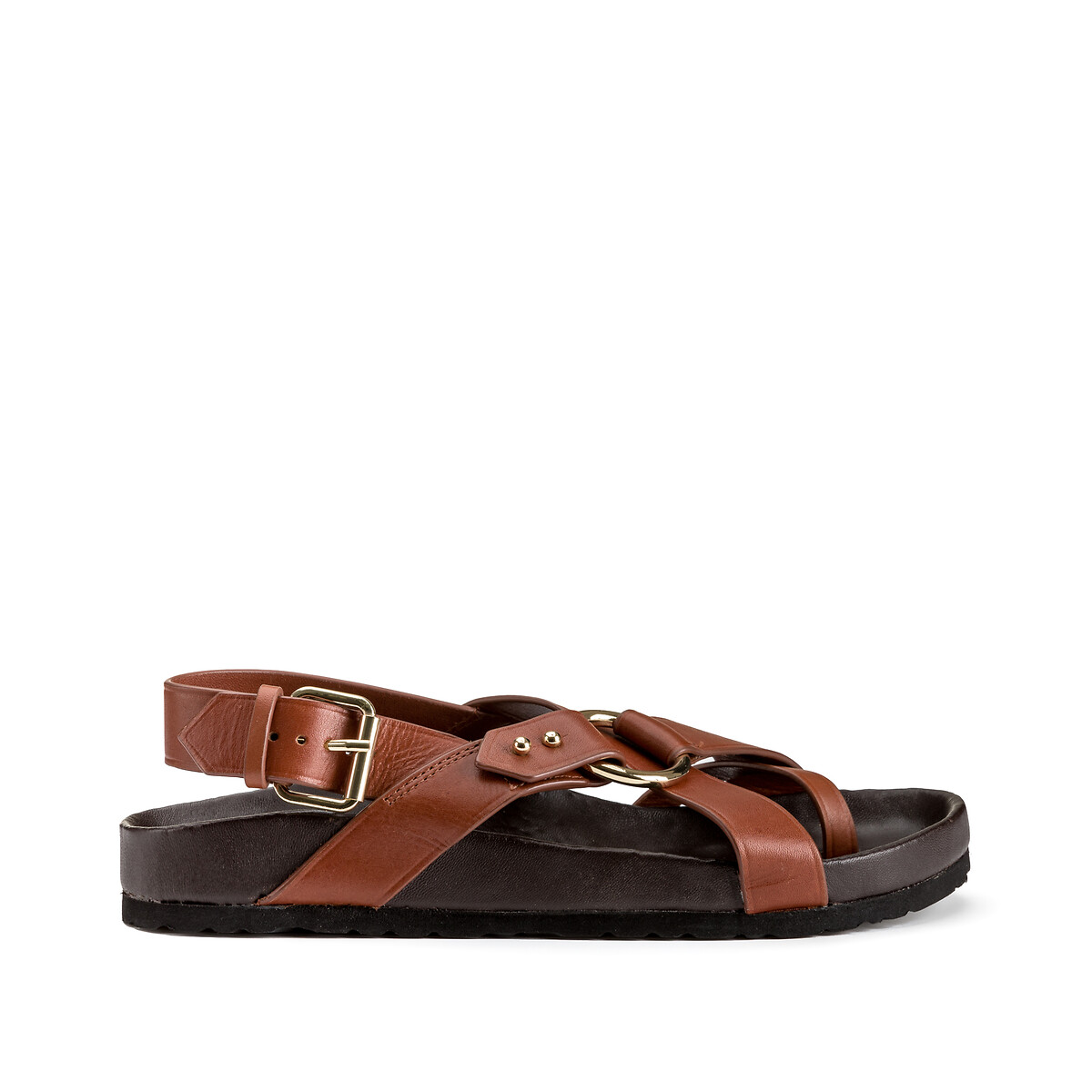 Mexico leather strappy sandals, brown, Soeur | La Redoute