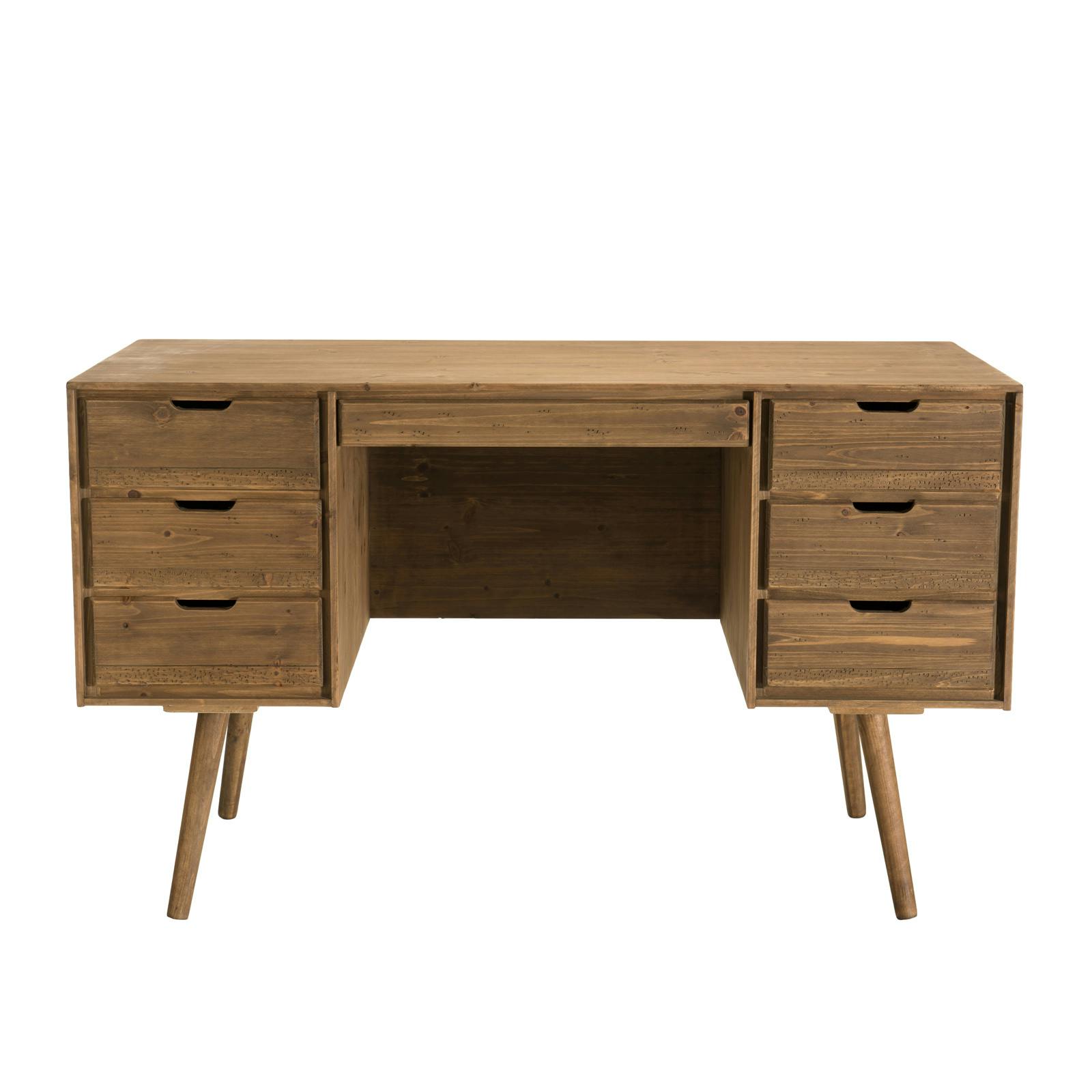 Bureau avec rangement en bois de sapin LIMA, PIER IMPORT