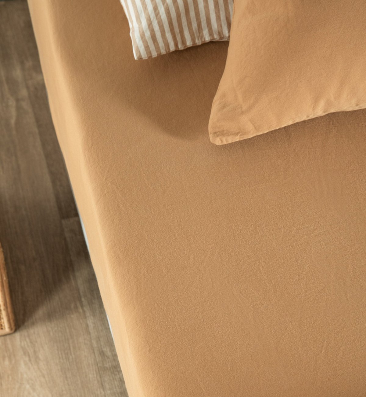 Drap housse 1 personne SATIN DE COTON BIO LAVÉ, KADOLIS