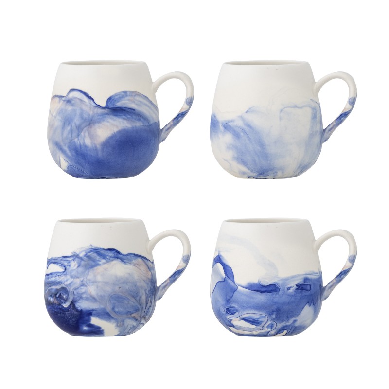 Tasse grès décoré Lyre set de 4, BLOOMINGVILLE