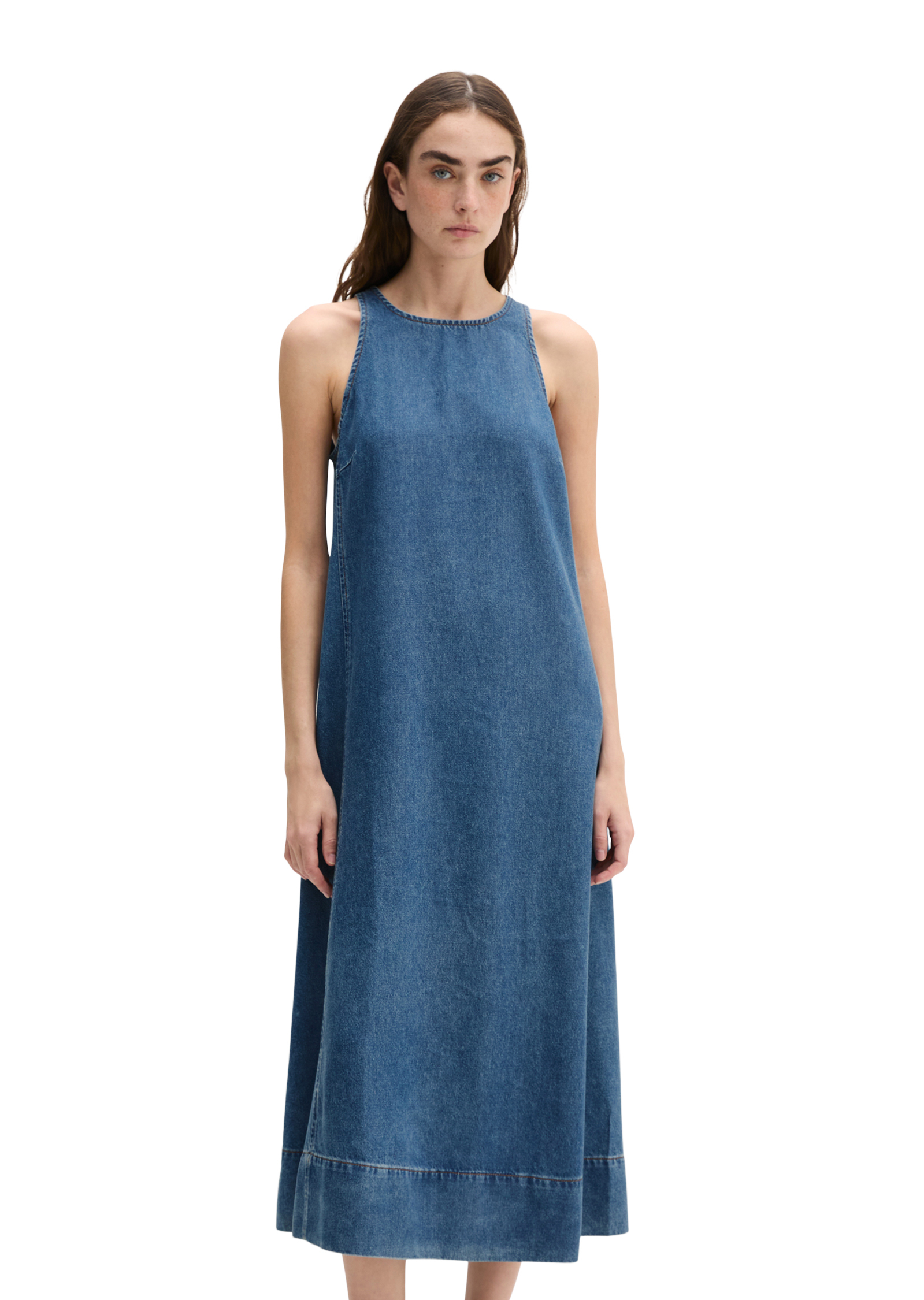 Robe en jean sans manches A-Shape en mélange de coton organique et de lyocell, MARC O'POLO